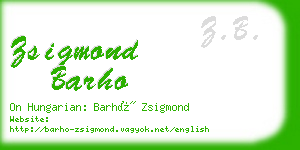 zsigmond barho business card